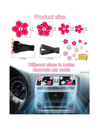 12 Clips de Ventilación PGRODE con Almohadillas Aromáticas - Margarita