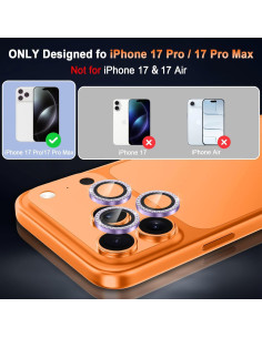 Protector de Lente de Cámara Casetego para iPhone 17 Pro Max/Pro 9H 2