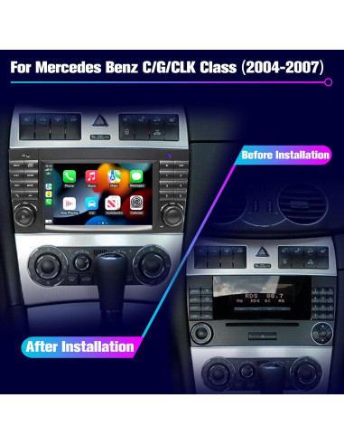 Estéreo de coche Android 7" Ponskoy W203 64G Bluetooth Carplay