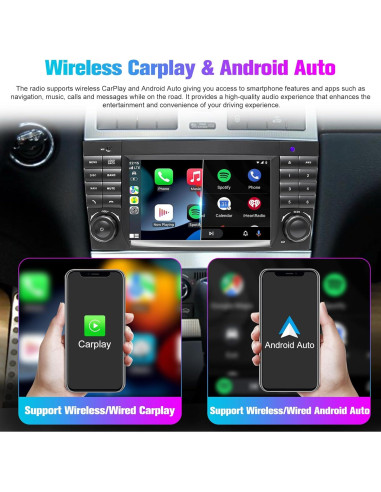 Estéreo de coche Android 7" Ponskoy W203 64G Bluetooth Carplay