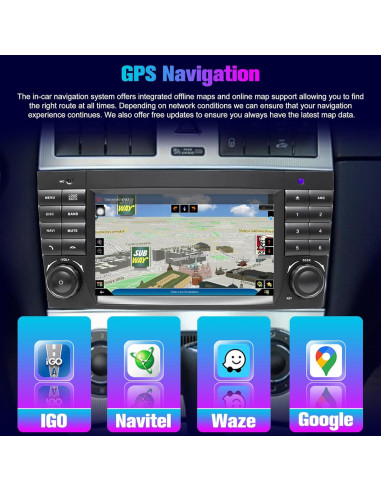 Estéreo de coche Android 7" Ponskoy W203 64G Bluetooth Carplay