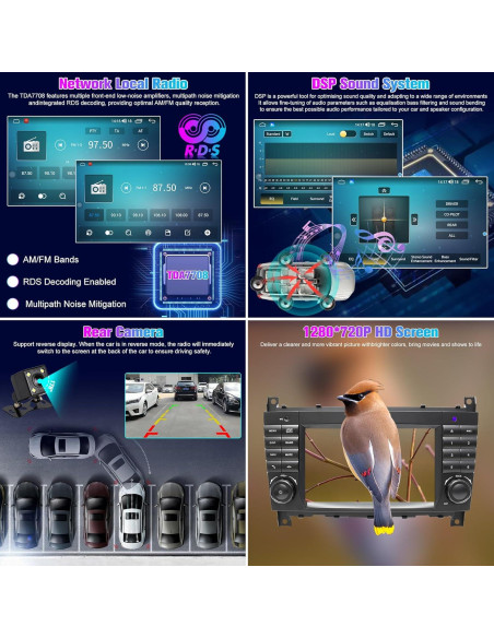 Estéreo de coche Android 7" Ponskoy W203 64G Bluetooth Carplay