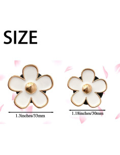 6 Clips de Ventilación Flor Margarita SonFa para Auto Blanco 2