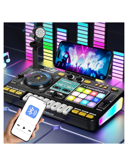 Conjunto de Juguete DJ LZZAPJ con Micrófono y Bluetooth - Negro
