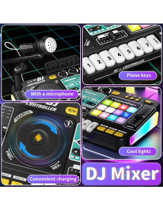 Conjunto de Juguete DJ LZZAPJ con Micrófono y Bluetooth - Negro 2