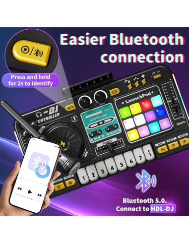 Conjunto de Juguete DJ LZZAPJ con Micrófono y Bluetooth - Negro