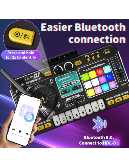 Conjunto de Juguete DJ LZZAPJ con Micrófono y Bluetooth - Negro