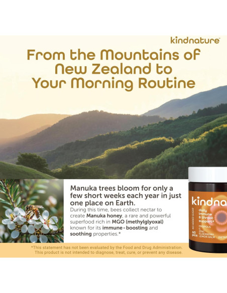 Gominolas de Miel de Manuka Kindnature 60 Unidades - Suplemento Inmunológico