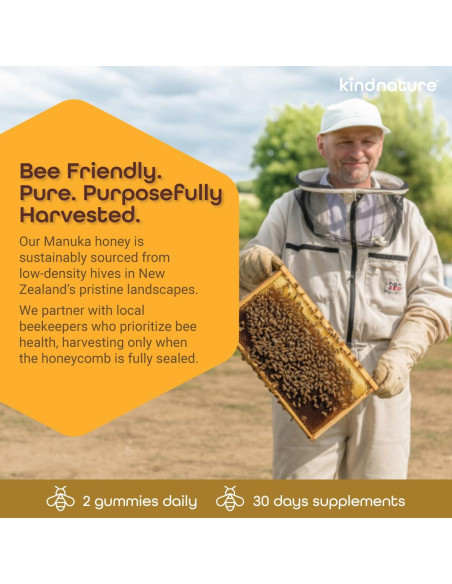 Gominolas de Miel de Manuka Kindnature 60 Unidades - Suplemento Inmunológico