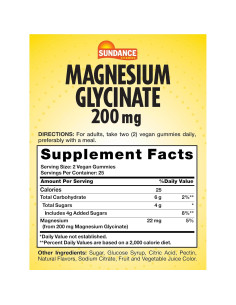 Gomitas de Magnesio Glicinato Sundance 200mg 50 Unidades Sabor Uva 2