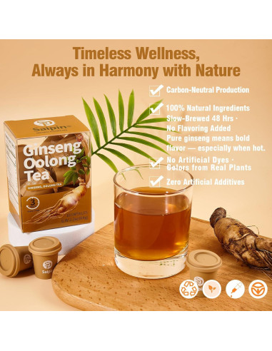 Té de Ginseng Orgánico SAIPIN - 10 Sobres Instantáneos 100% Puro