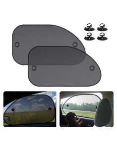 Sombrillas Universales para Ventanas de Auto Moly Magnolia - 2 Piezas, Protección UV 98%