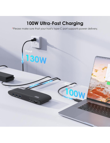 Estación de Acoplamiento WAVLINK 14-en-1 USB-C 5K para Mac y Windows