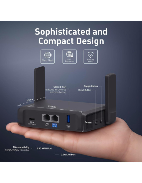 Enrutador Portátil Wi-Fi 7 GL.iNet GL-BE3600 Doble Banda