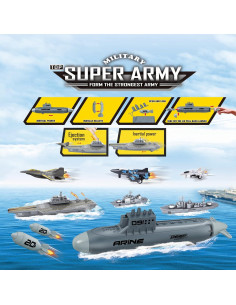 Conjunto de Juguetes de Portaaviones y Submarino WASK 2