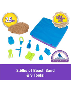 Kinetic Sand Castillo Playa Deluxe 1.13kg con Moldes y Herramientas 2