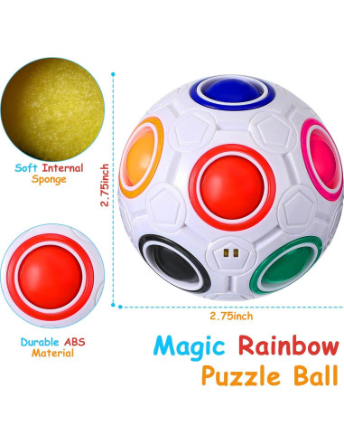 Paquete de 12 Bolas de Fidget Arcoíris Lenwen 7 cm