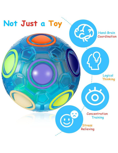 Paquete de 12 Bolas de Fidget Arcoíris Lenwen 7 cm