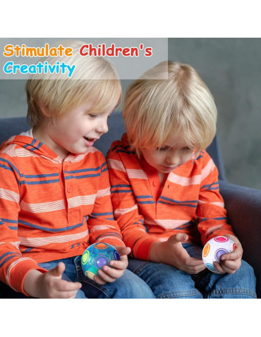 Paquete de 12 Bolas de Fidget Arcoíris Lenwen 7 cm