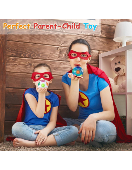 Paquete de 12 Bolas de Fidget Arcoíris Lenwen 7 cm