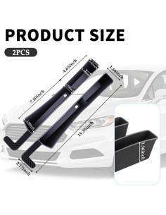 Organizador de Espacio entre Asientos Stacool - 2 Piezas TPE Negro Carbón 2