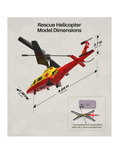 Helicóptero RC SYMA S53H Rescate Simulado 21.96x7.01cm