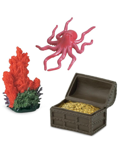 Safari Ltd Tubo de Arrecife de Coral - 12 Figuras Marinas - Juguete Educativo