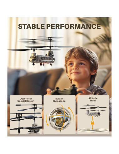 Helicóptero RC Syma S52H Militar con Luz LED y Altitud