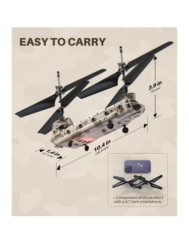 Helicóptero RC Syma S52H Militar con Luz LED y Altitud