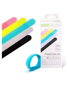 Pack 20 Organizadores de Cables Avantree Multicolor