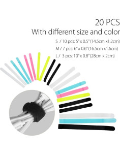 Pack 20 Organizadores de Cables Avantree Multicolor 2