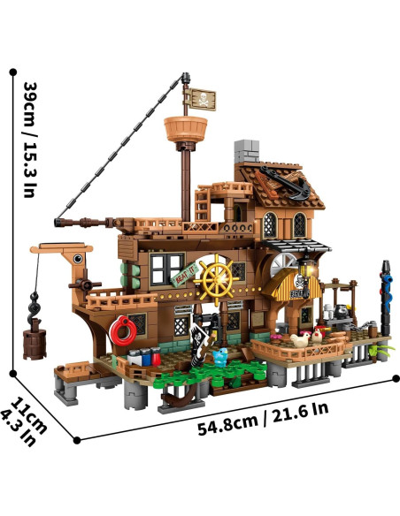 Set Barco Pirata RiceBlock 573 Piezas para Niños 8+