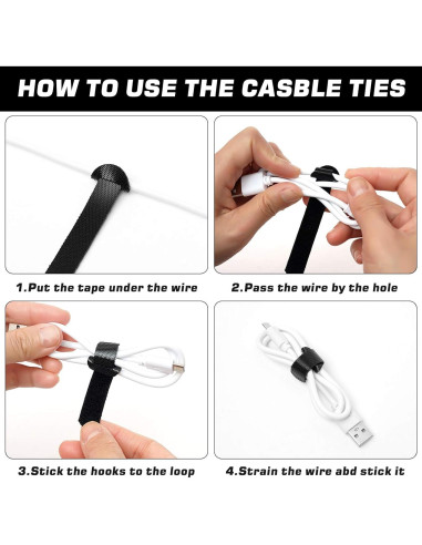 150 Bridas Reutilizables HAVE ME TD 4-10 pulgadas Negro