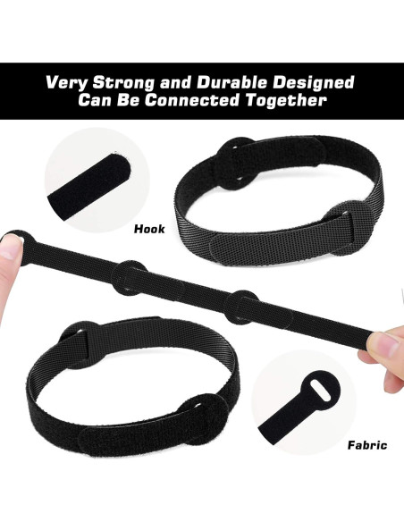 150 Bridas Reutilizables HAVE ME TD 4-10 pulgadas Negro