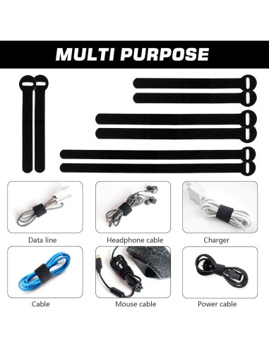 150 Bridas Reutilizables HAVE ME TD 4-10 pulgadas Negro