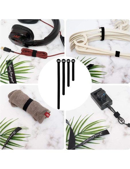 150 Bridas Reutilizables HAVE ME TD 4-10 pulgadas Negro