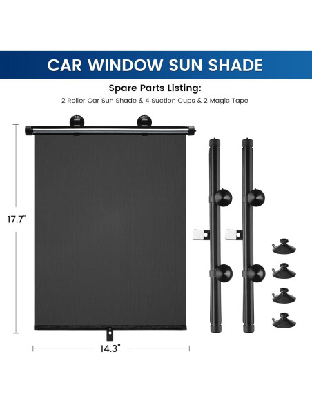Sombrillas Retráctiles para Ventanas de Auto Avisky - 2 Paquete