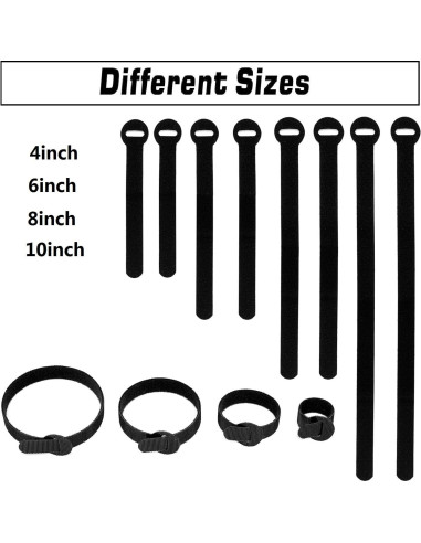 150 Bridas Reutilizables HAVE ME TD 4-10 pulgadas Negro