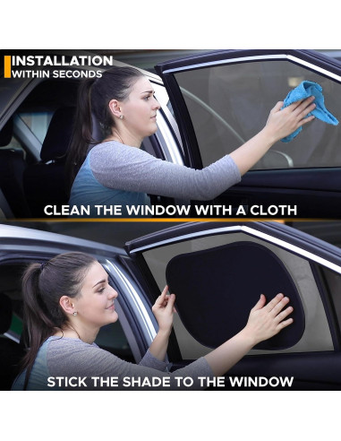 Sombrillas para Ventanas de Auto EcoNour 4 Pzas UV 98%
