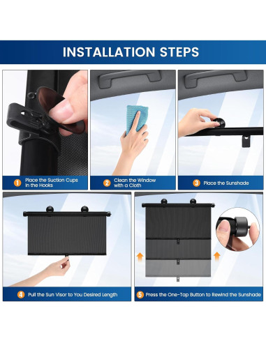 Sombrillas Retráctiles para Ventanas de Auto Avisky - 2 Paquete