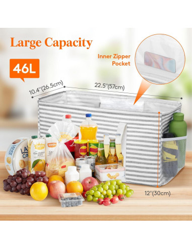 Bolsa Tote Extra Grande Lifewit Gris 46L Plegable Impermeable