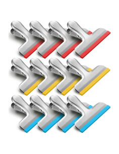 Clips para Bolsas de Comida HOUSE AGAIN 12 Piezas Acero Inoxidable