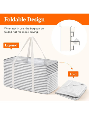 Bolsa Tote Extra Grande Lifewit Gris 46L Plegable Impermeable