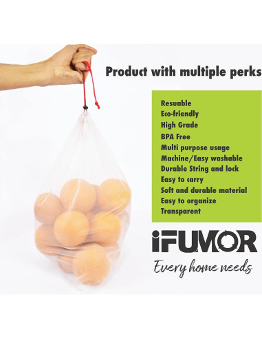 15 Bolsas de Malla Reutilizables iFUMOR Ecológicas Lavables