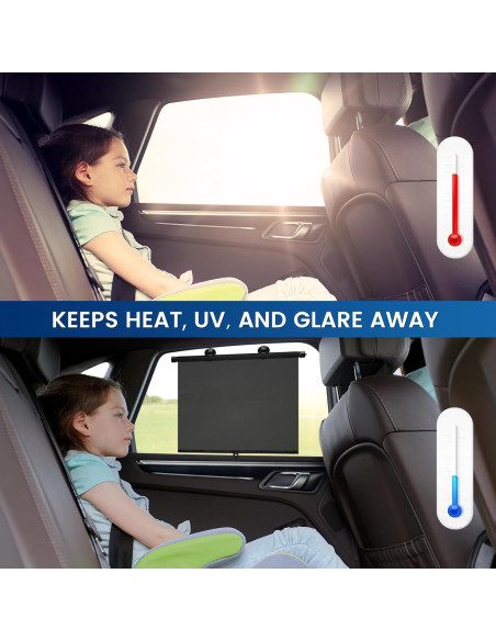 Sombrillas Retráctiles para Ventanas de Auto Avisky - 2 Paquete