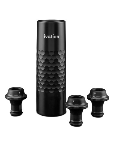 Bomba de Vino Recargable Ivation con 4 Tapones y Cargador USB