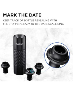 Bomba de Vino Recargable Ivation con 4 Tapones y Cargador USB 2