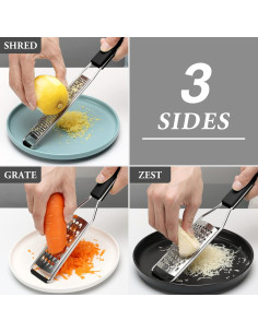 Juego de Ralladores Cambom de Acero Inoxidable 3 Piezas Negro 2