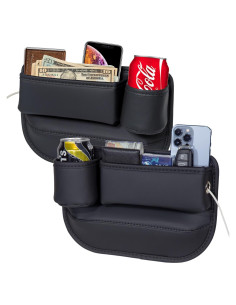Organizador de Asiento de Coche WOVAZUS BJ con Portavasos Negro