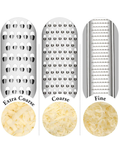 Juego de Ralladores Cambom de Acero Inoxidable 3 Piezas Negro